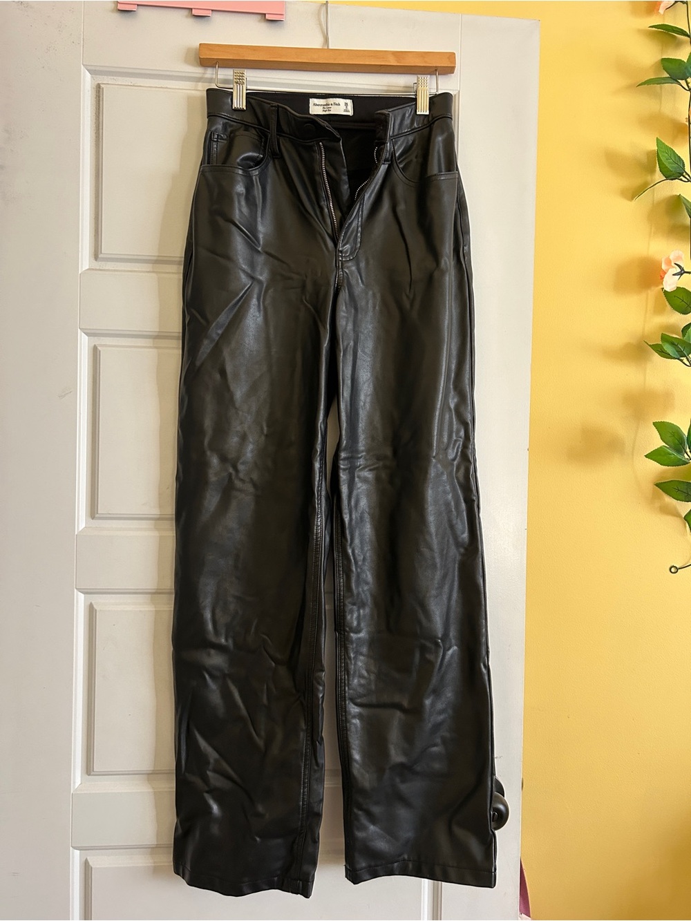 Black Faux Leather Women’s Pants
